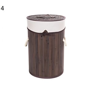 Ropero de bambú plegable redondo con lazo