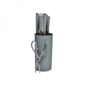 Juego de cuchillo color Gris y Rosado para cocina Epicure (7 pz)