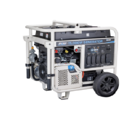 Planta electrica heavy duty de 15, 000 watts (hybrida) de gasolina y gas propano