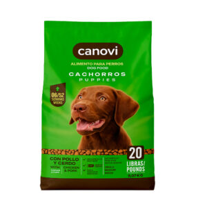 Alimento seco para perros cachorros con pollo y cerdo Canovi