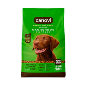 Alimento seco para perros cachorros con pollo y cerdo Canovi