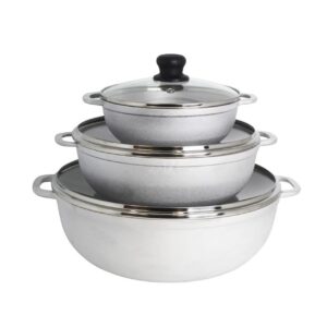 Juego de 3 calderos de aluminio