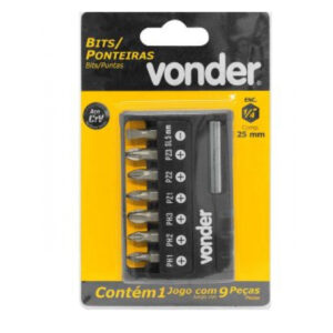 Juego de brocas con 9 piezas racor hexagonal de 1/4"Vonder