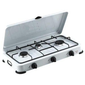 Cocina de gas para meseta 3 quemadores blanca