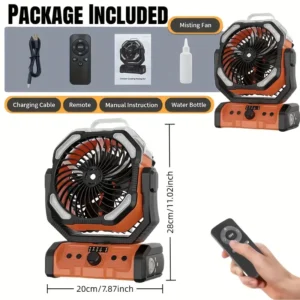 Ventilador Recargable Modelo YH-F060 20000mAh con spray de nebulización