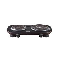 Cocina electrica 2 quemadores negra brentwood