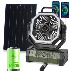 Ventilador Recargable Modelo F6 20 000 mAh + Panel solar