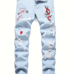 Pantalón de mezclilla para hombre, corte ajustado