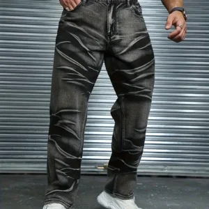 Pantalones HME para hombre estilo vintage lavado tie-dye