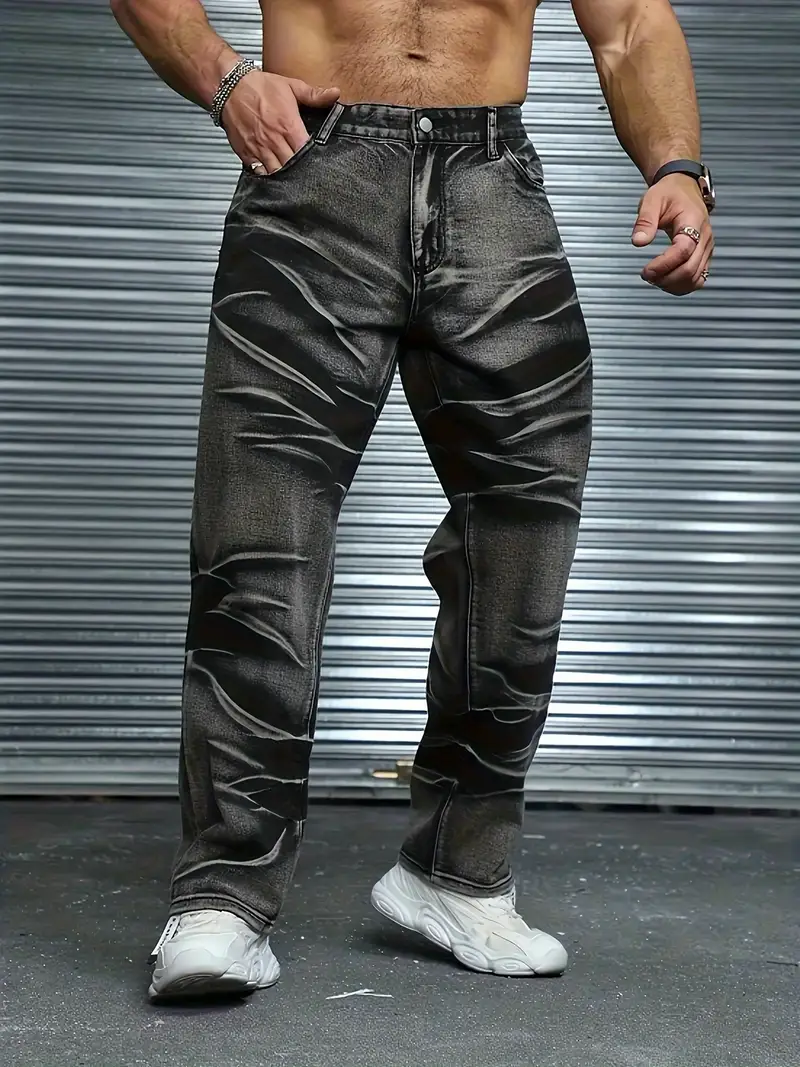 Pantalones HME para hombre estilo vintage lavado tie-dye