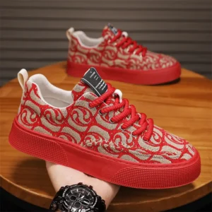 Zapatillas de Hombre con Cordones y Suela Plana