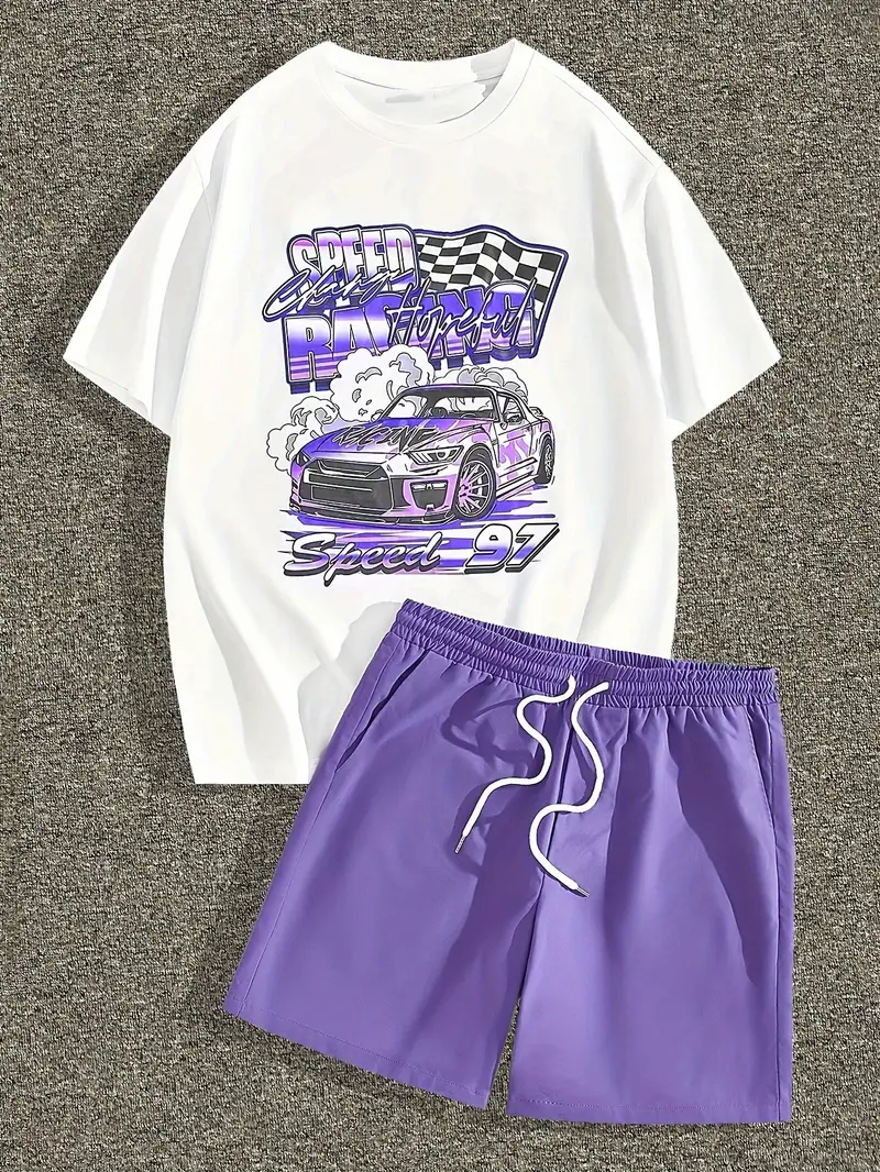 Conjunto de camisetas para hombre con diseño de coche de carrera
