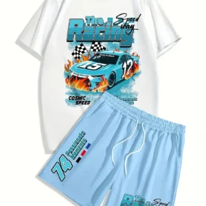Conjunto de verano de dos piezas, camiseta de manga corta con estampado 3D