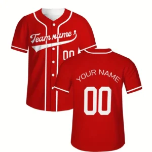 Camiseta de Béisbol Personalizada con Nombre y Número para Hombres