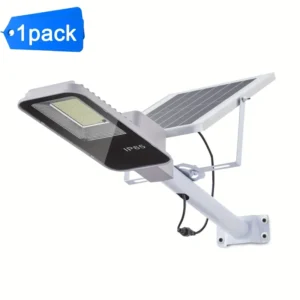 Lámpara solar LED para exteriores,  luz blanca fría 6500K regulable, 6000 mAh, con control remoto y sensor de movimiento, 357 LED