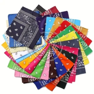 Paquete de 16 Bandanas de Estampado de Paisley Unisex