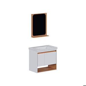 Mueble de baño jequitiba y blanco en madera Verbena Cozimax