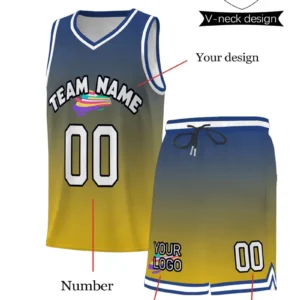 Conjunto de baloncesto personalizado, camiseta con cuello en V y pantalones cortos