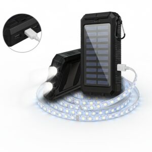 Set de iluminacion de emergencia Para APAGONES- Batería Externa Solar de 10000mAh/20000mAh /40000mAh . Color de  LED blanca ,blanco calido ,Amarillo.