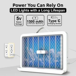 Matamoscas Eléctrico, Trampa de Luz UV LED para Mosquitos, Portátil