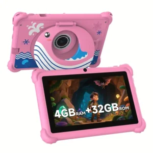 Tableta para Jóvenes - Tableta Android de 7 Pulgadas, Funda ABS Multicolor, Doble Cámara, WiFi, Altavoces Estére