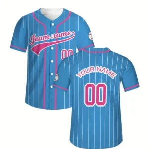 Camiseta de béisbol personalizada para hombres con rayas, nombre y número a medida
