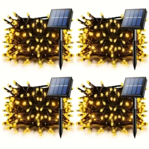 Luces de árbol de Navidad solares con 8 modos