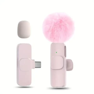Micrófono lavalier inalámbrico con clip, omnidireccional, USB-C,