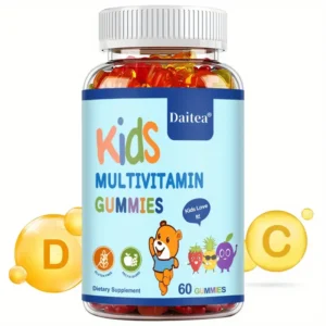 Gominolas Multivitamínicas para Niños, con Vitaminas A, C, B6, B12, D y Zinc - Apoya la Salud del Corazón - 60 Gomas