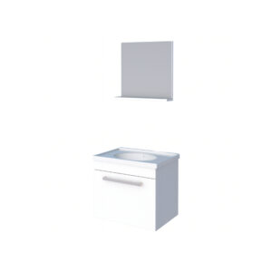 Mueble de baño blanco y marron en madera Cozimax Ágata