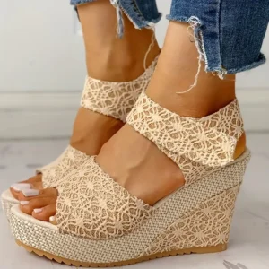 Sandalias de Tacón Alto Negras con Suela Gruesa para Mujer