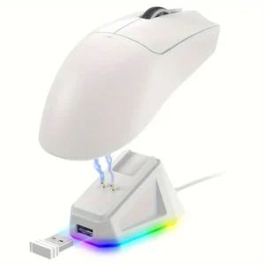 Ratón de juego inalámbrico ligero ATTACK SHARK X11 con estación de carga RGB, modo tri-2.4G/USB-C