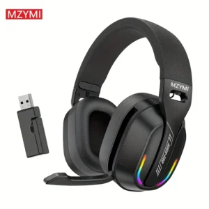 MZYMI GT100 Auriculares Gaming Inalámbricos 2.4GHz para PlayStation 5 y 4, Audífonos con Micrófono Desmontable Compatibles PS5, PS4, PC, Switch