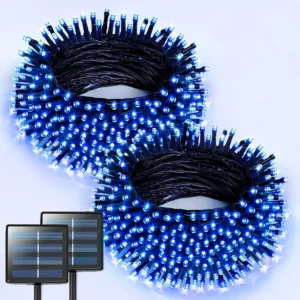 Pack Solar LED 4 unidades Luces de Navidad de Cadena para Exteriores Impermeables 65, 400 LED