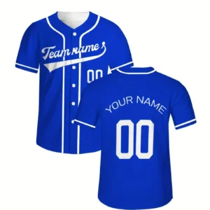 Camiseta de Béisbol Personalizada con Nombre y Número para Hombres