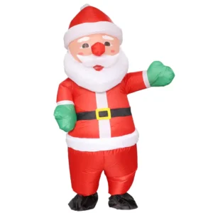 Disfraz de Santa Claus inflable para adultos, traje de cuerpo completo para Navidad festivo