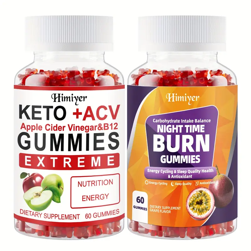 HIMIYER KETO + ACV Extreme - Vinagre de Manzana y Raíz de Remolacha, Melatonina, Vitaminas y Esencia Herbal, Suplemento para el Control de Peso