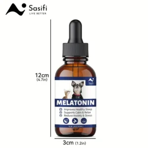 Suplemento Calmante con Sabor a Tocino, Ayuda Natural del Sueño y Fórmula Veterinaria (60ml/2oz)