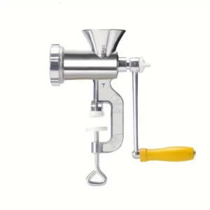 Molino de carne manual, procesador de alimentos con manivela de acero inoxidable y sujeción de mesa