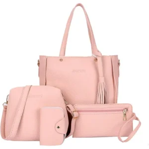 4 Piezas Bolso de Mano para Mujer + Bolso de Hombro + Bolso Cruzado + Billetera + Bolso Tote para Tarjetas