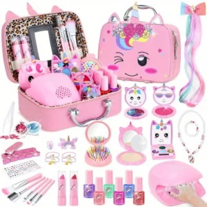 Juego de Maquillaje y Disfraces No Tóxico para Niñas de 3+ Años con Kit de Esmalte de Uñas