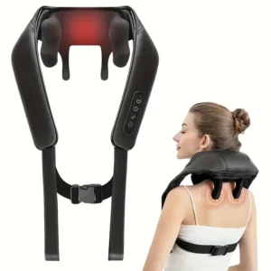 Un masajeador de cuello que simula la masaje de manos, un masajeador de cuello y hombros