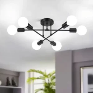 Lámpara de Techo Sputnik Moderna de 6 Luces, Lámpara de Techo Industrial de 22 Pulgadas