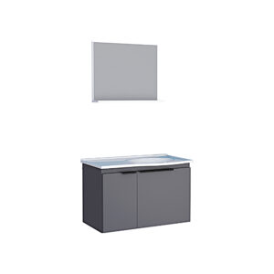 Mueble de baño gris y blanco en madera Cozimax Quartz