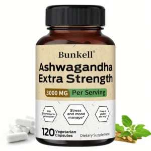 Ashwagandha, 3000mg Por Ración - Ayuda con el Estrés y la Gestión del Estado de Ánimo para Hombres y Mujeres - 120 Cápsulas