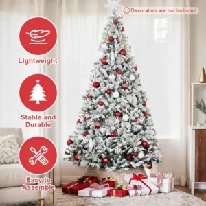Árbol de Navidad artificial blanco y verde