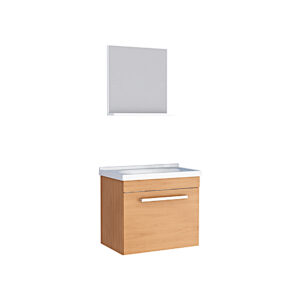 Mueble de baño blanco y marron en madera Cozimax Ágata