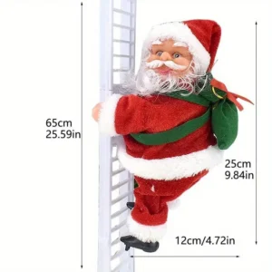 Papá Noel Escalador Interactivo con Música y Cuerda Móvil