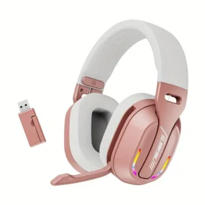 MZYMI GT100 Auriculares Gaming Inalámbricos 2.4GHz para PlayStation 5 y 4, Audífonos con Micrófono Desmontable Compatibles PS5, PS4, PC, Switch