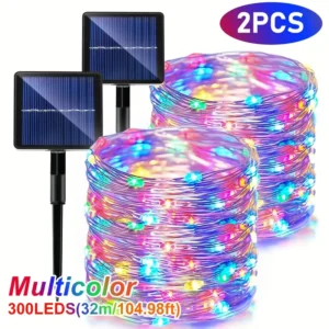 Luces Solares para Exteriores, Luces de Hadas Impermeables con Energía Solar, 8 Modos